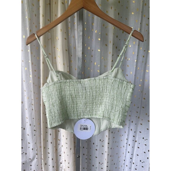 Princess Polly NWT Conaway Corset Ruched Shirred Back Adjustable Top Green 8 - Picture 5 of 7
